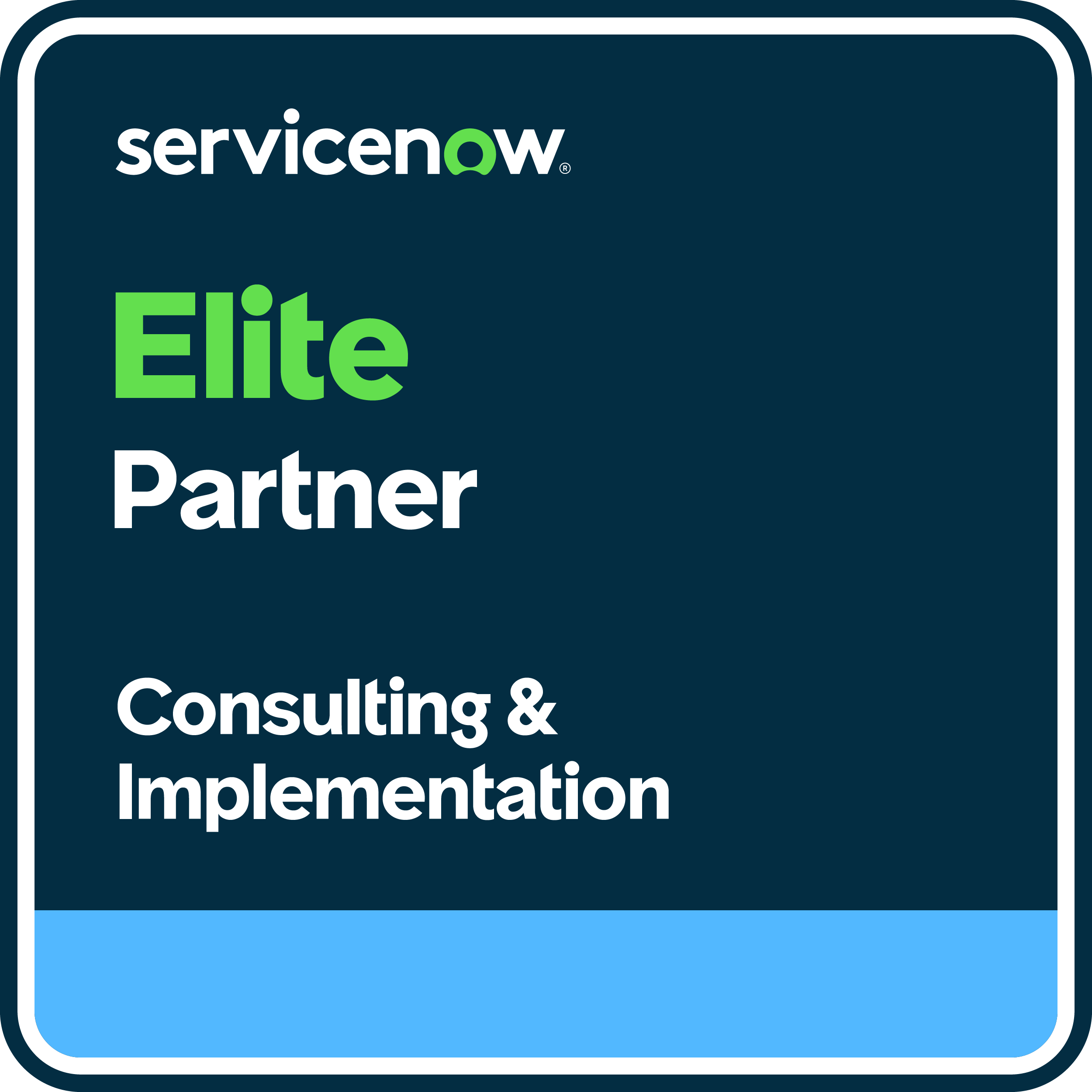 ServiceNow Elite Partner Consulting and Implementation badge
